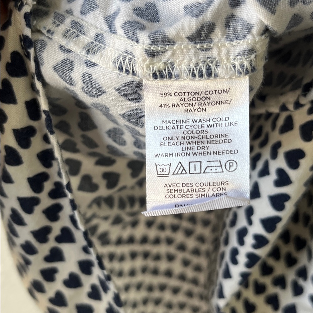 LOFT Black and White Patterned Puff-Sleeve Blouse - Picture 3 of 7